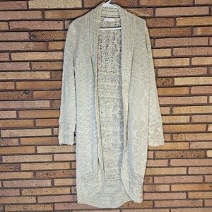 Voice Of California L/XL Cream Crocheted Duster Cardigan